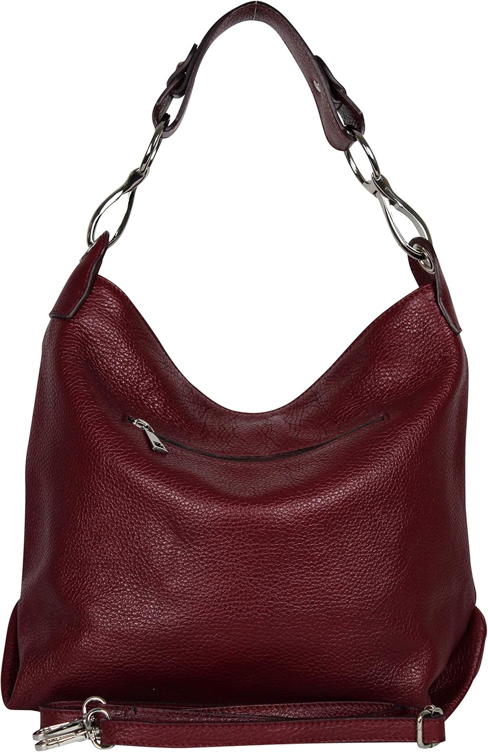AmbraModa GL033 - Damen echt Ledertasche Handtasche Schultertasche Henkeltasche Beutel Bordeaux, Bor
