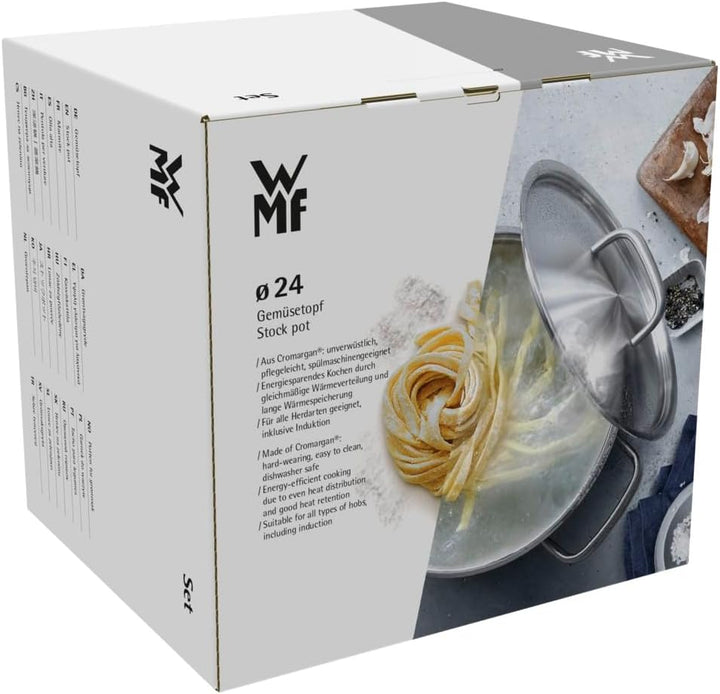 WMF Provence Plus Gemüse- Suppentopf Induktion 24cm, Glasdeckel, Kochtopf gross 8,8l, Cromargan Edel