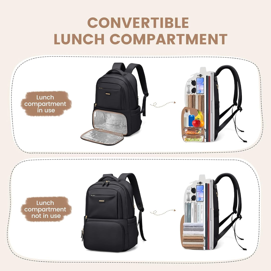 GOLF SUPAGS Lunch Rucksack, 16 Zoll Laptop Rucksack Schulrucksack mit Lsoliertes Kühltasche für Arbe