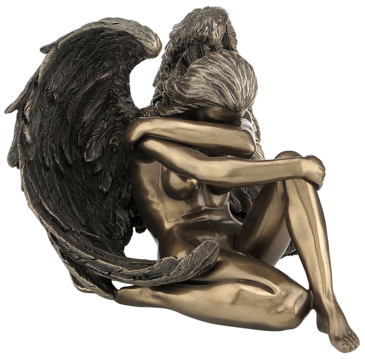 Bronzed Female Angel Statue Artistic Nude Sculpture
