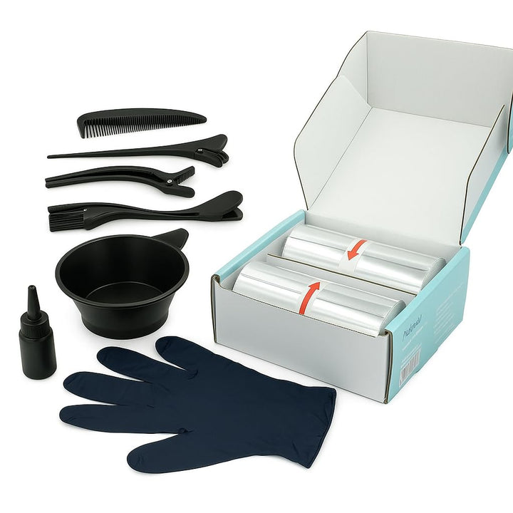Friseur-Alufolie, 12 cm × 50 m, 22 mic, 2 Rollen/Box (Total 100 m), Silber, Professionell