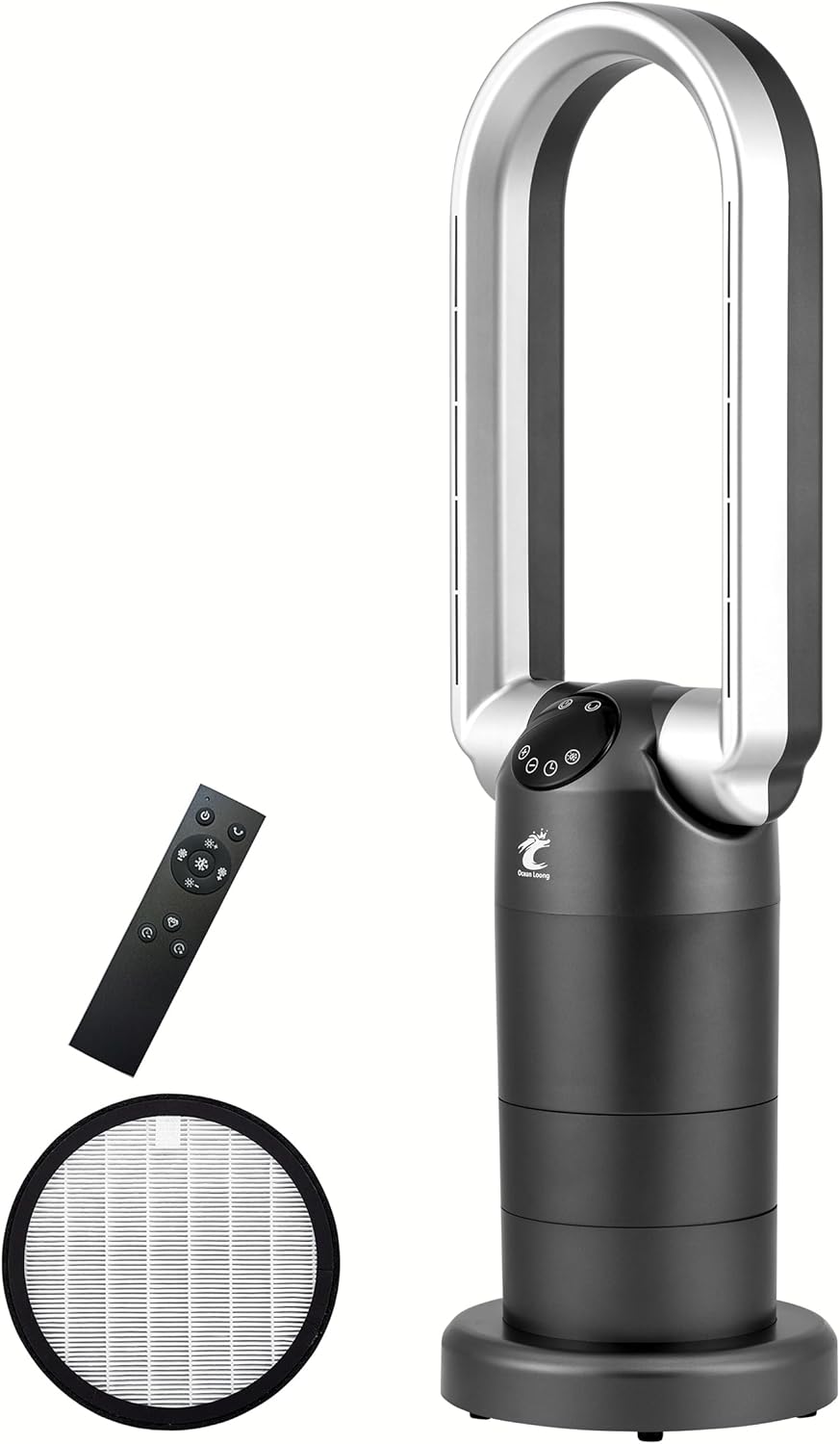 OceanLoong Heizlüfter Energiesparend mit HEPA Luftreiniger - Fernbedienung 120° Oszillation Timer -