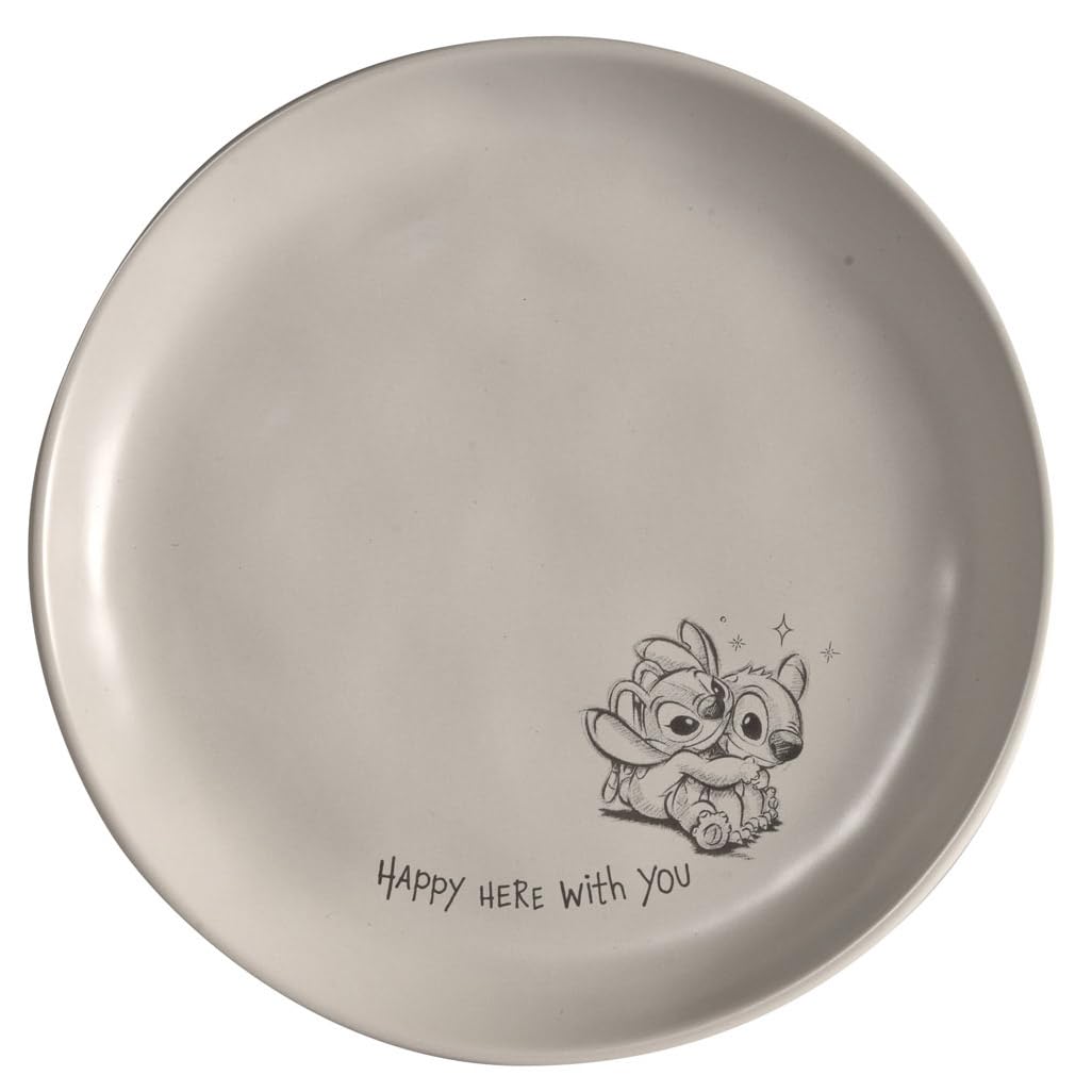 Disney Stitch Kuchenteller 20 cm – Hochwertiges Steingut mit Stitch, mit originellen Zitaten und han