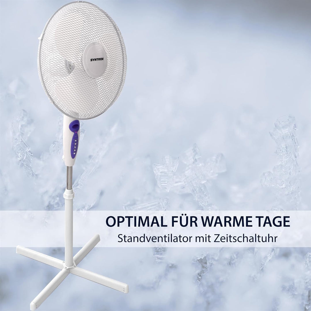 Syntrox Oszillierender Ventilator Splendrox | Standventilator | Bodenventilator, mit Timer und Fernb
