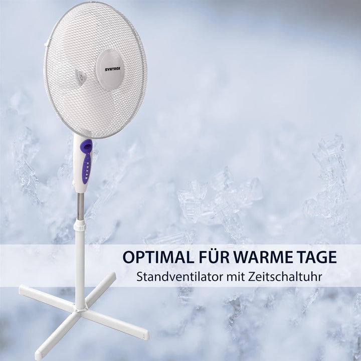Syntrox Oszillierender Ventilator Splendrox | Standventilator | Bodenventilator, mit Timer und Fernb