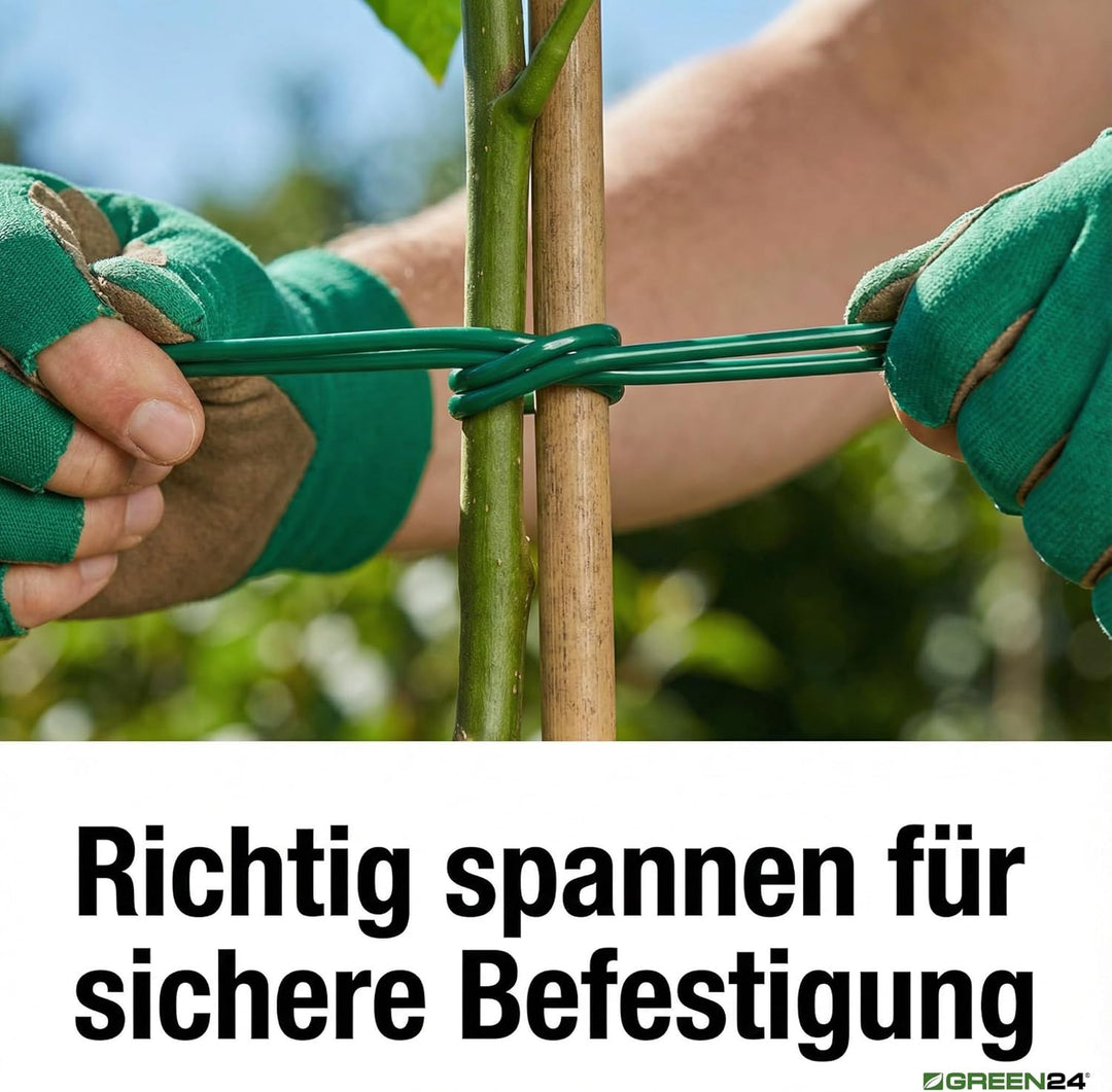 100 Meter Profi Hohlschnur Ø 3mm aus Kunststoff, grün, im praktischen Netz - Elastisches Bindemateri