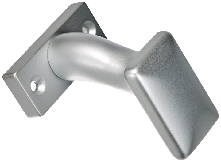 HOPPE Tür-Knauf auf eckiger Rosette | Flachform | verkröpft| Aluminium silber eloxiert | Fix-Knopf |