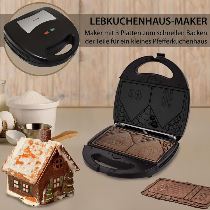 Syntrox Germany Maker Lebkuchenhaus SM-1300W Gingerbread mit herausnehmbaren Backplatten