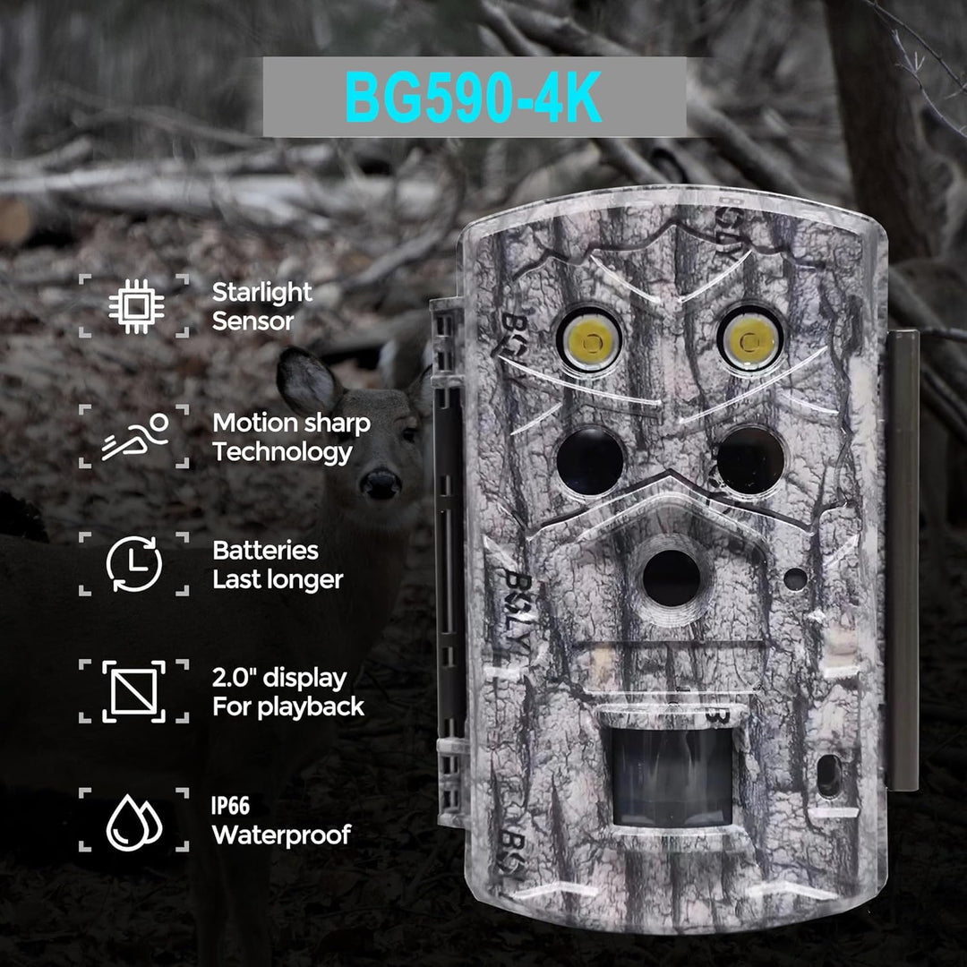 Wildlife Wildkamera 45 MP 4K FHD Jagdkamera 30,5 m Erfassungsreichweite 40 Stück 940 nm IR-LEDs mit