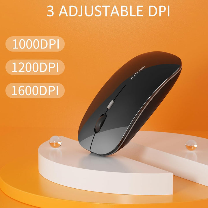 Uiosmuph Q5 Kabellos Maus, Wiederaufladbar Funkmaus 2.4G Leise Funkmaus Ultra Dünn Wireless Computer
