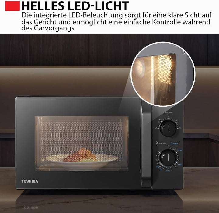 Toshiba MW2-MM20PE(BK) Freistehend Mikrowelle/Solo-Mikrowelle / 20L / 700W / 5 Leistungsstufen mit p