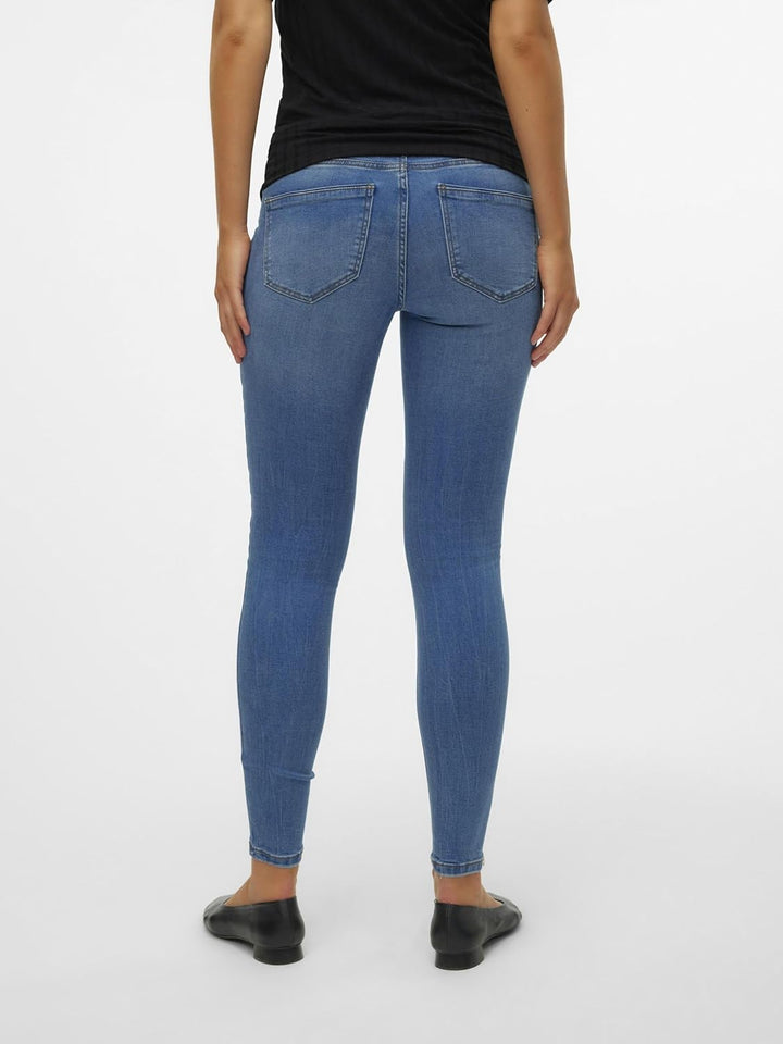 MAMALICIOUS Damen Vmmtanya S Piping Jeans Vi349 Ga Noos M Medium Blue Denim, M Medium Blue Denim