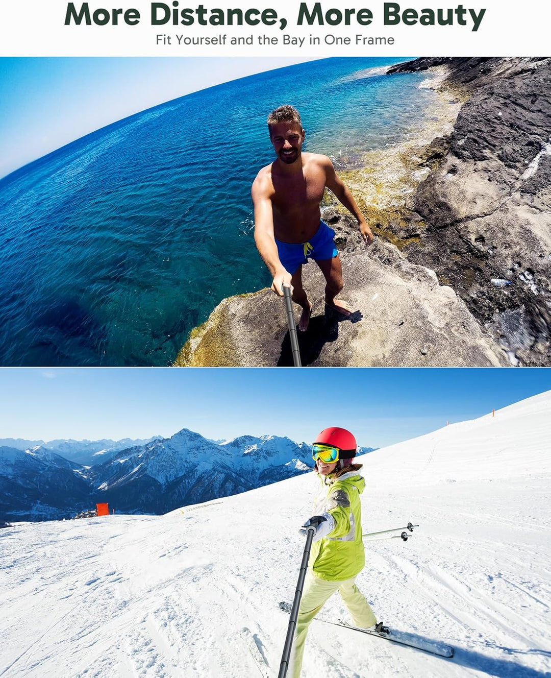 AKASO Selfie-Stick, ausziehbar bis zu 160 cm, kompatibel mit AKASO EK7000/EK7000 Pro/Brave 4 Pro/Bra