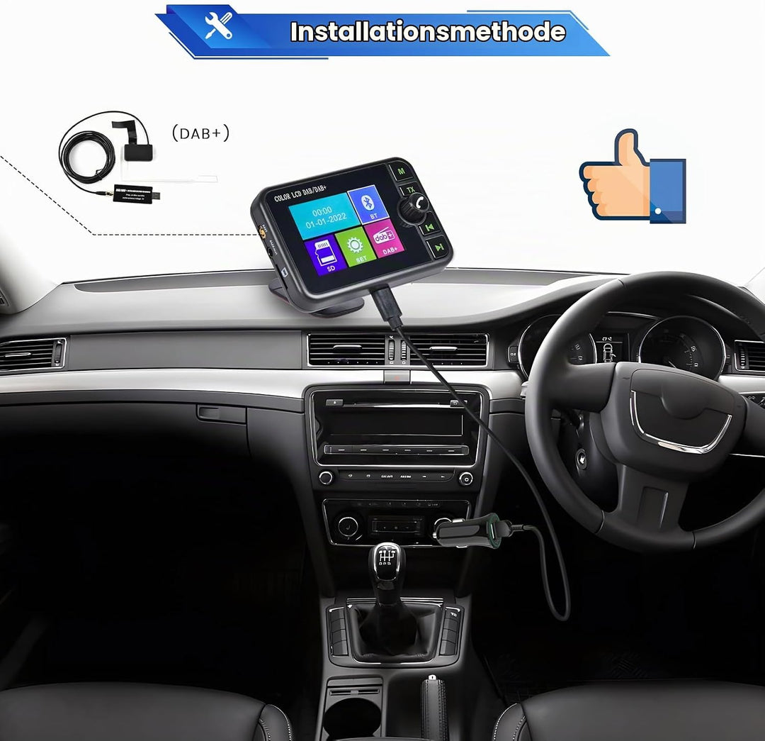 Hikity DAB+ Adapter Antennentuner für Autoradio Digital Empfänger Externe DAB Box Adapter Tuner Komp