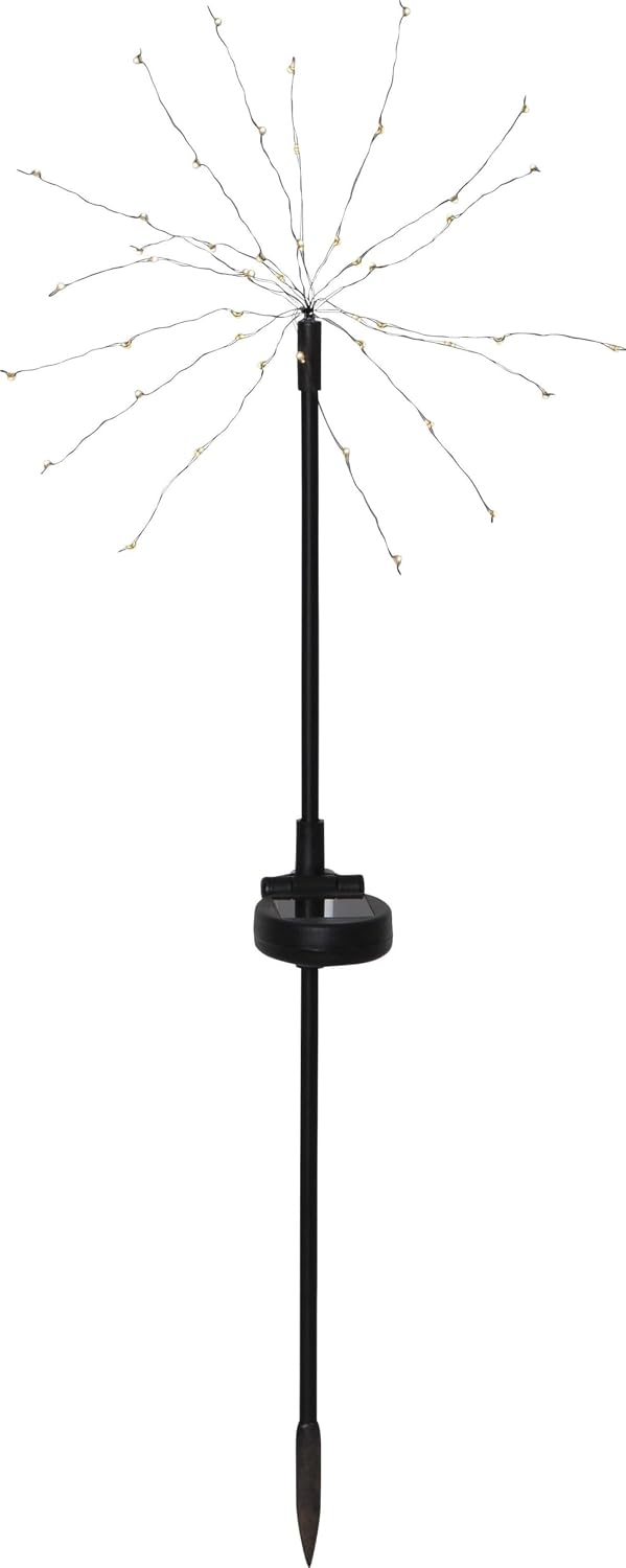 Star Trading 481-91 LED-Solar-Dekoration "Firework", 2er Pack schwarz, je 45 warmwhite LED, ca. 25x6