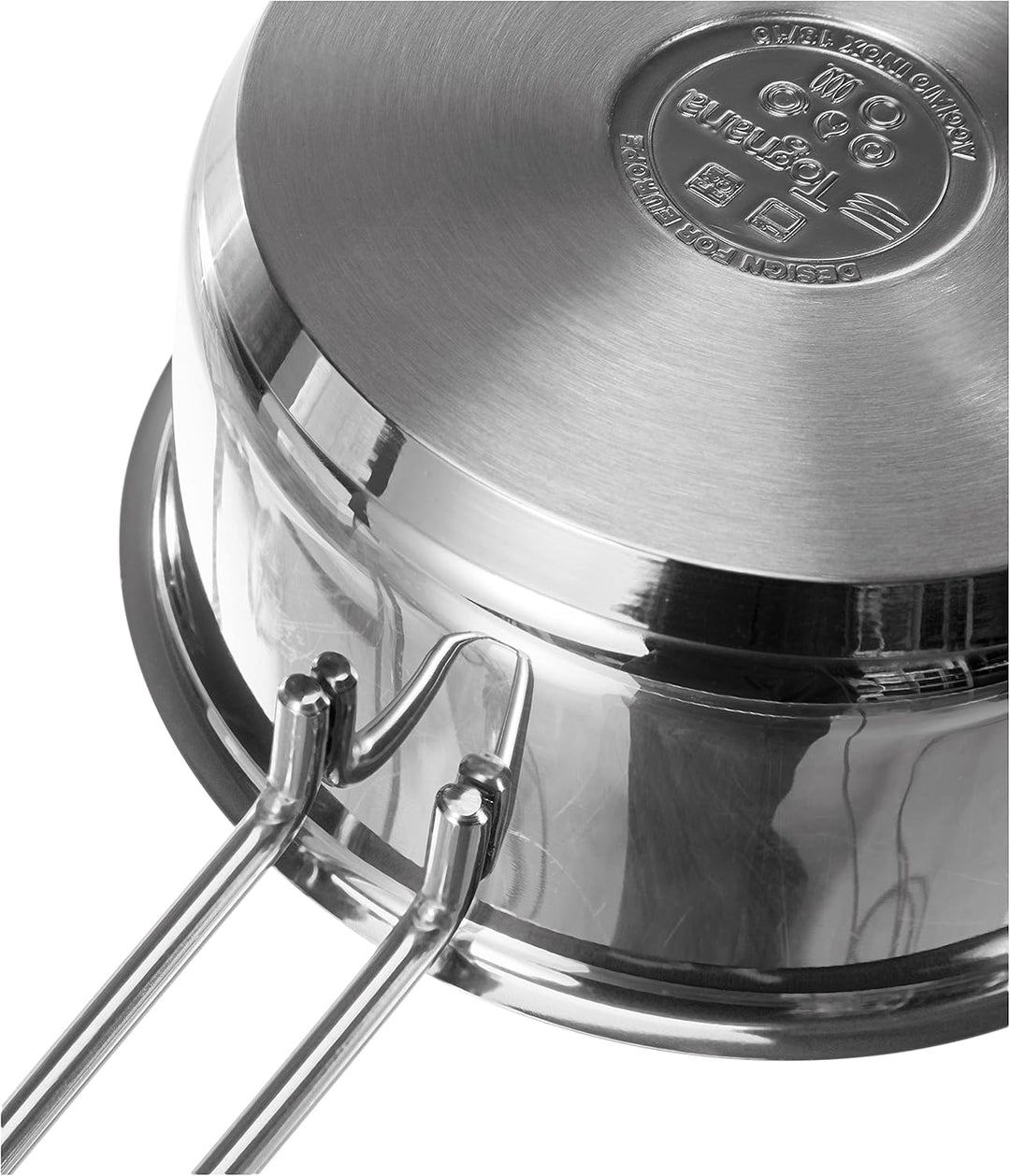 Tognana vanitosa Bratentopf 16 cm mit 1 Griff, Edelstahl, Silber