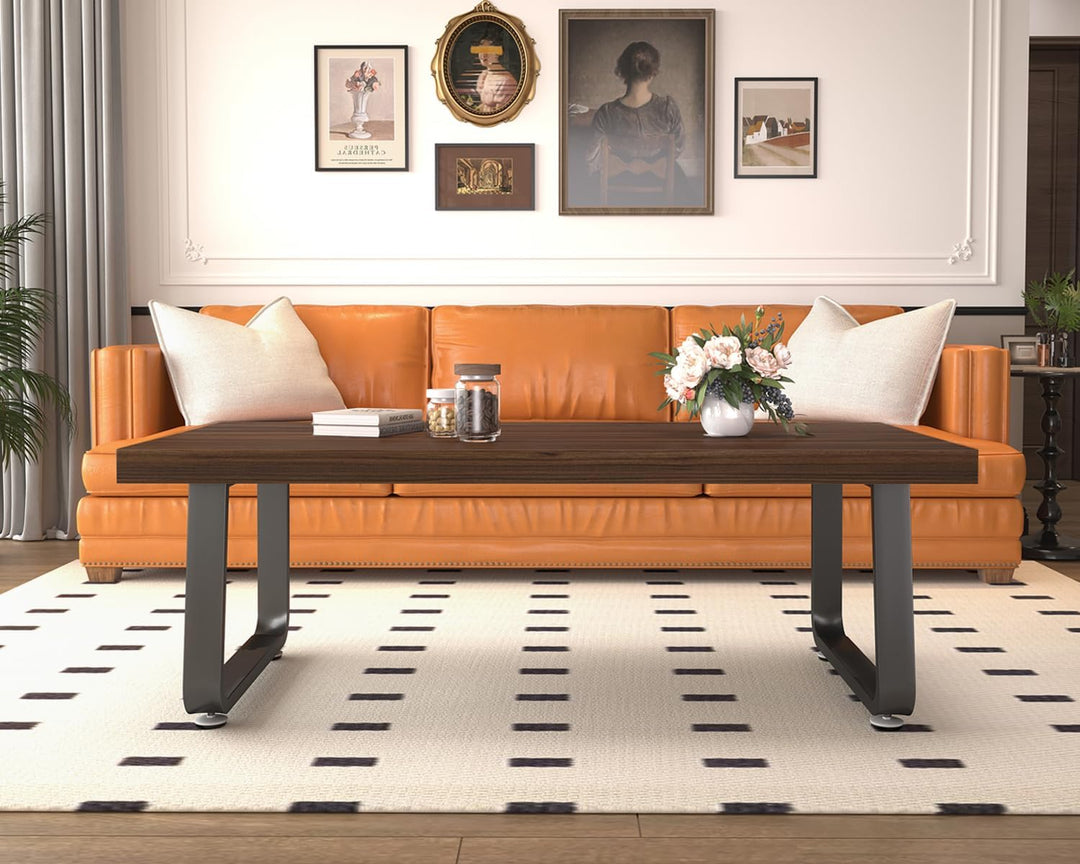 HSH Couchtisch Holz Wohnzimmertisch Industrie Design Beistelltisch für Wohnzimmer Sofatisch Elegante