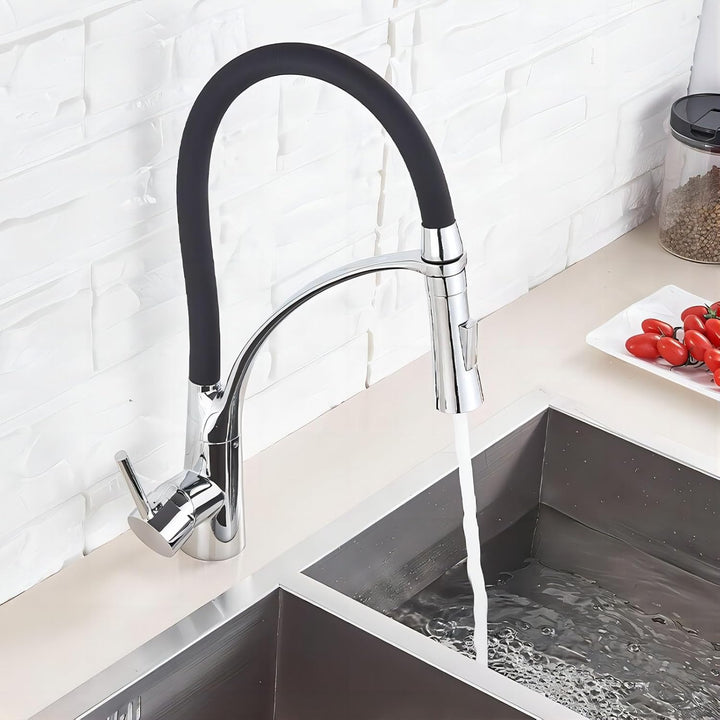 Hoher Bogen Küchenarmatur mit 2 Wasserstrahlarten Brause ausziehbar,Einhebelmischer Hochdruck Armatu