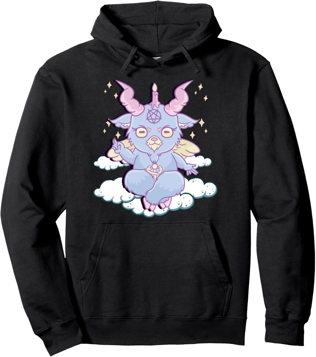 Cute Anime Kawaii Baphomet Pastel Goth Emo Pun Pullover Hoodie