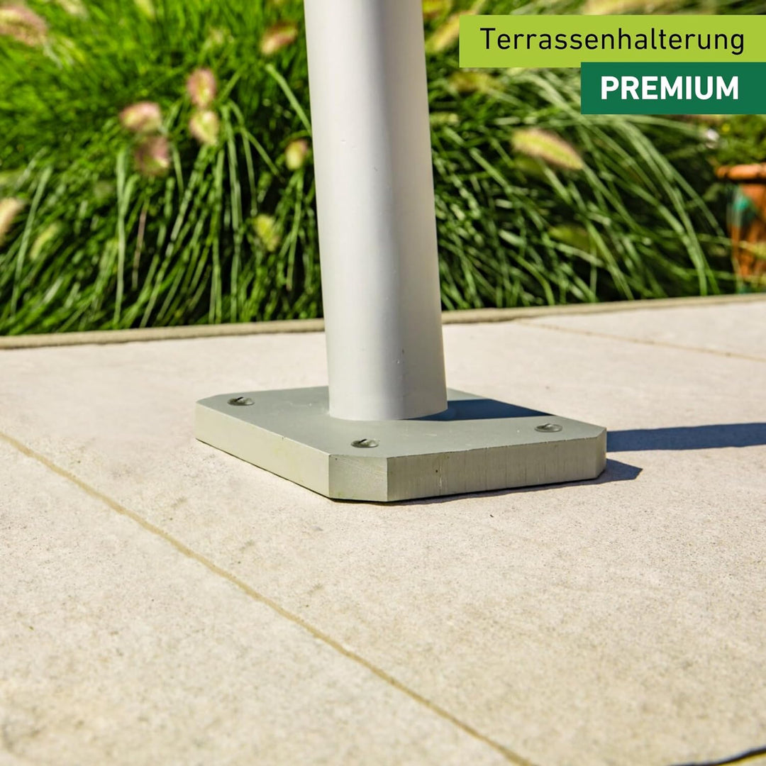 Windhager Terrassenhalterung Premium, Sonnensegel Befestigung, Halterung für Segel, Sonnensegelmast,