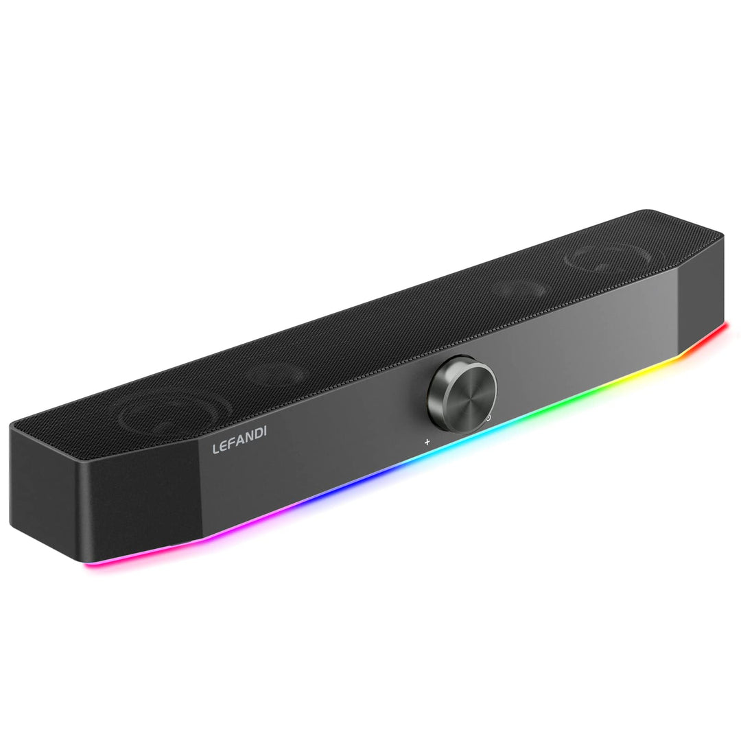 LEFANDI PC Lautsprecher Bluetooth, PC Soundbar, Gaming Computer Lautsprecher, Wired USB Lautsprecher
