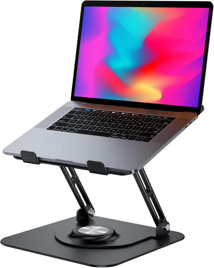 JOYEKY 360° Drehbarer Laptop Ständer, Faltbarer Tragbar Laptopständer aus Aluminium, Höhenverstellba