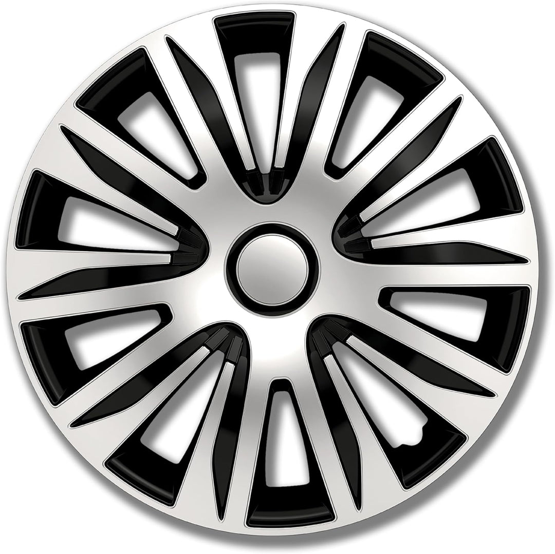 PETEX RB547516 Radzierblendenset Nardo, doppelt lackiert ABS, Silber, Grösse 16 Zoll