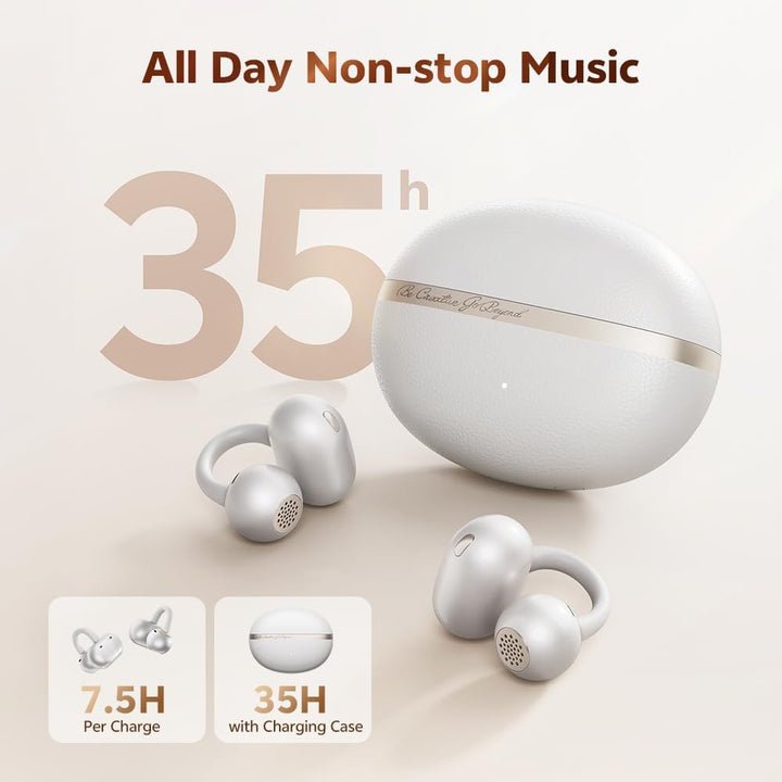 QCY Crossky C50 Open Ear Kopfhör,Clip on kopfhörer kabellos Bluetooth,Kraftvoller Bass,Geräuschunter