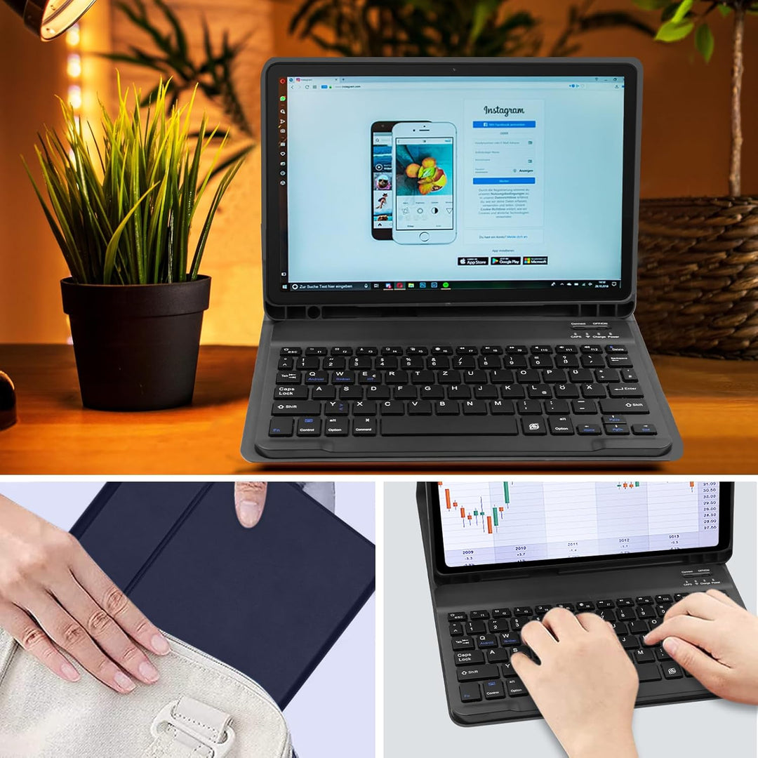 Zabatoco Tastatur Hülle für Samsung Galaxy Tab А9 Plus 2023 11 Zoll [QWERTZ Deutsches], Abnehmbar Ta