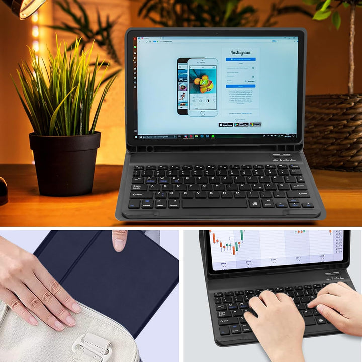 Zabatoco Tastatur Hülle für Samsung Galaxy Tab А9 Plus 2023 11 Zoll [QWERTZ Deutsches], Abnehmbar Ta