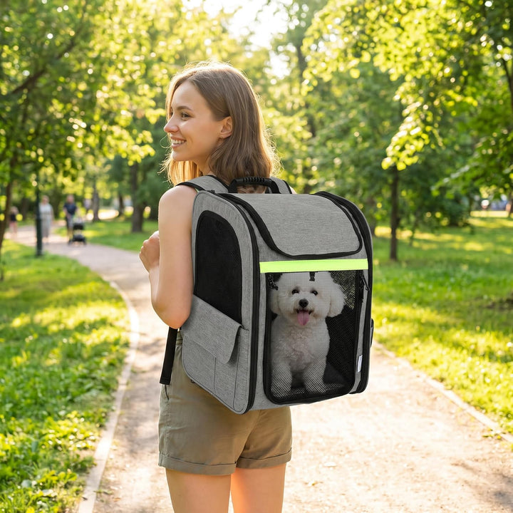 PawHut Hunderucksack Erweiterbar Katzenrucksack für Katzen und Kleine Hunde bis 10 kg Katzen Rucksac
