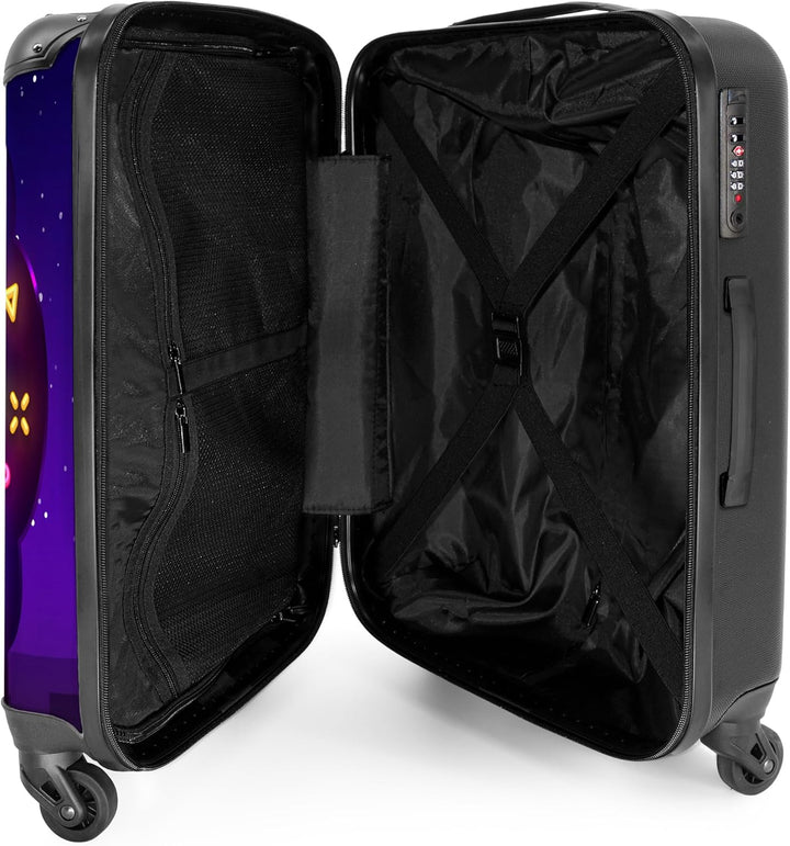 Reisekoffer Geschenk Junge Rollkoffer Reisekoffe Trolli Suitcase Koffer Gross Kinder - Gaming - Neon