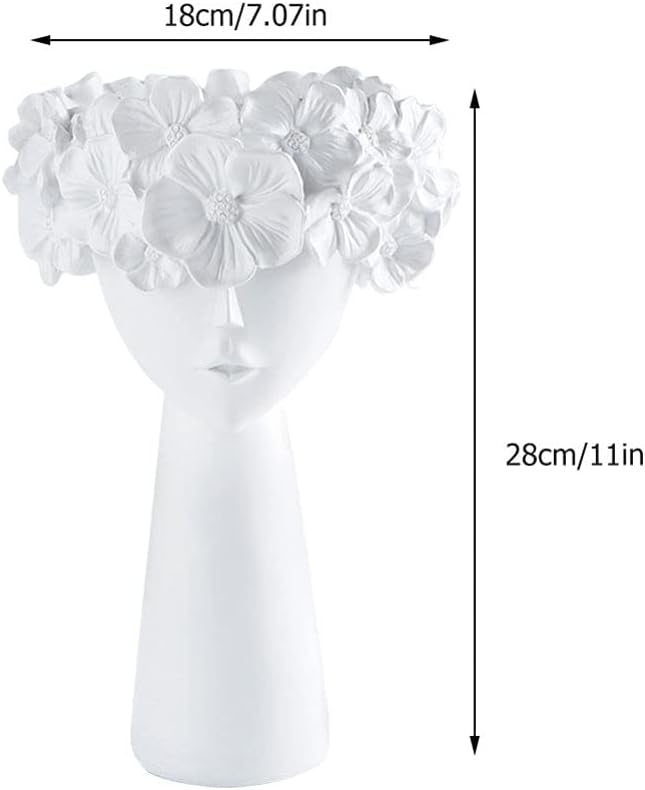 Cabilock Kopf Skulptur Vase Frauenkörper Körperblumenvase Figur Büste Blumentopf Nordische Gesicht A