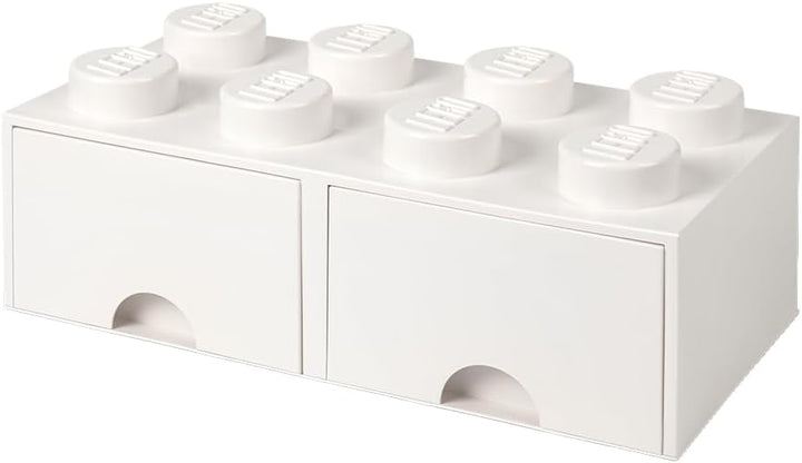 LEGO 4006 Brick 8 Knöpfe, 2 Schubladen, stapelbar Aufbewahrungsbox, 9,4 l, weiss, Plastik, Legion/Wh