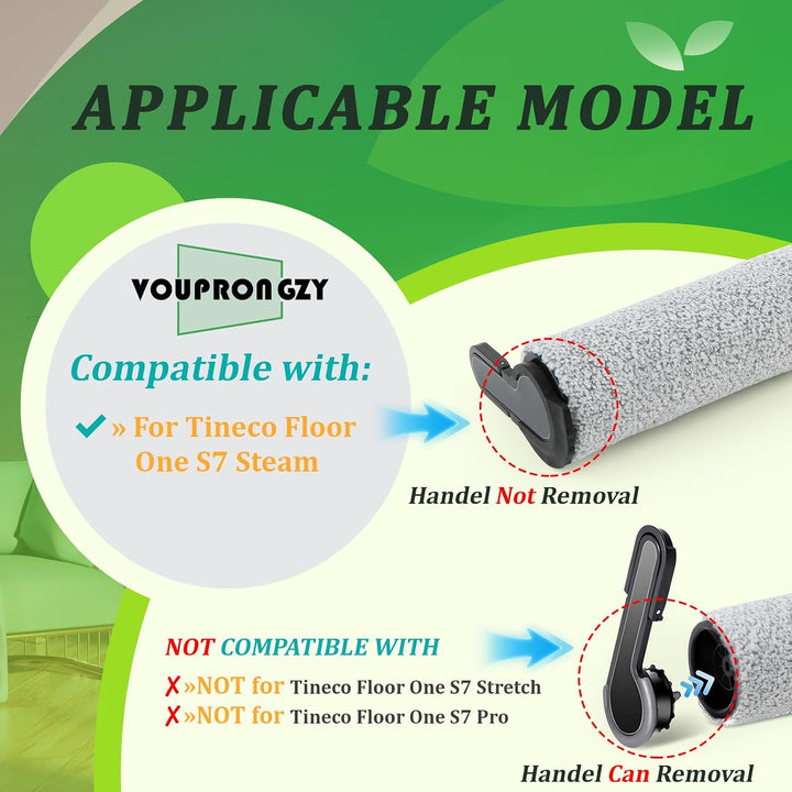 2 Bürstenrollen 4 Filter Ersatzteile für Tineco Floor One S7 Steam Nass Trockensauger Zubehör Set Bü