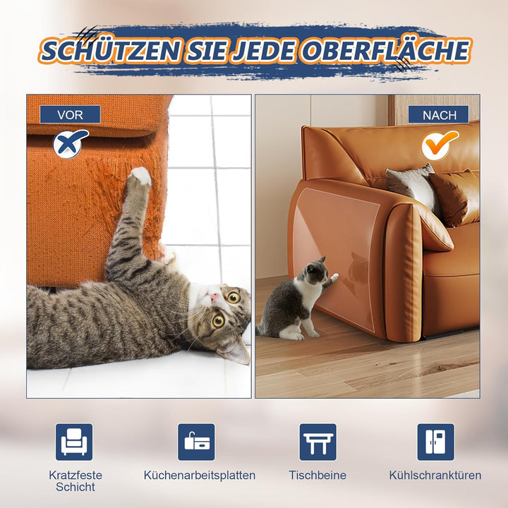 30 Stück Kratzfolie Katzen Selbstklebend, Transparent Kratzschutz Sofa Katze Kratzschutzfolie Kratzs