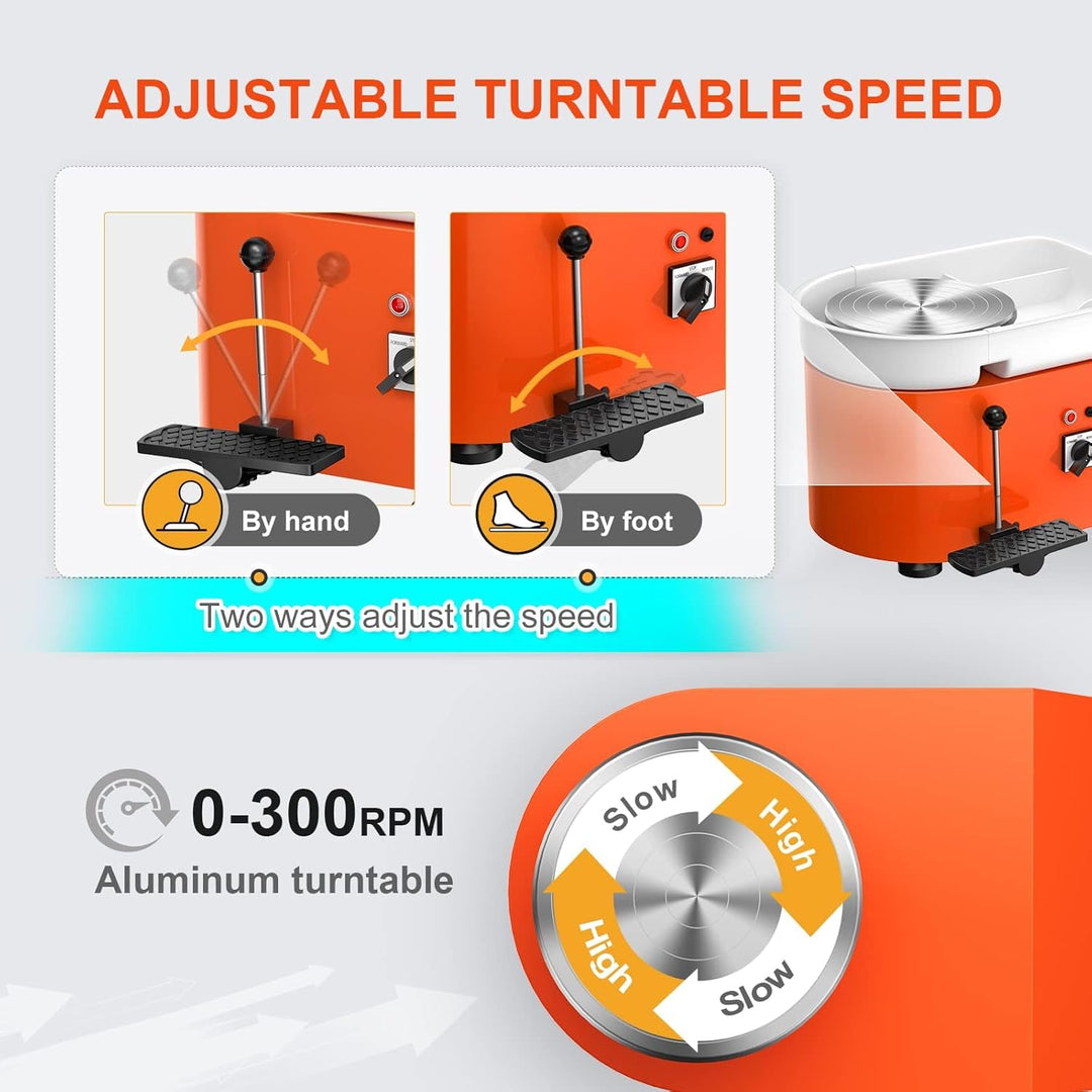 350 W Töpferscheibe,25cm Aluminium Drehscheibe DIY Tonwerkzeuge Doppelseitige Kuchenkeramik Drehsche