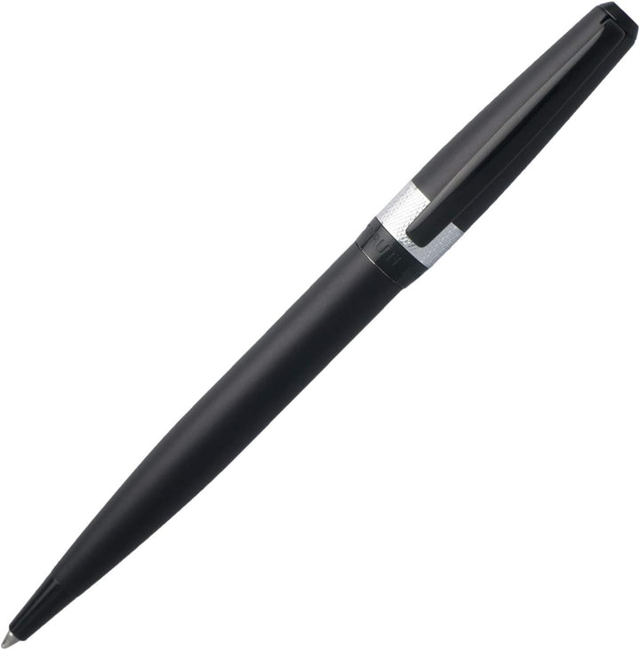 Cerruti 1881: Kugelschreiber Canal, schwarz. Kugelschreiber mit kontrastierendem Chrom-Ring in Guill