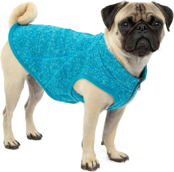 Kurgo Core Hunde-Pullover, Leichtes Fleece, Mit 2-Wege-Reissverschluss, Mit Hundegeschirr kompatibel