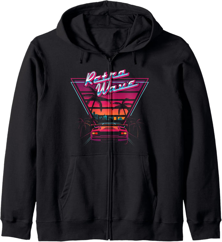 80s Vintage Retrowave Synthwave Love Retro Wave Miami Beach Kapuzenjacke