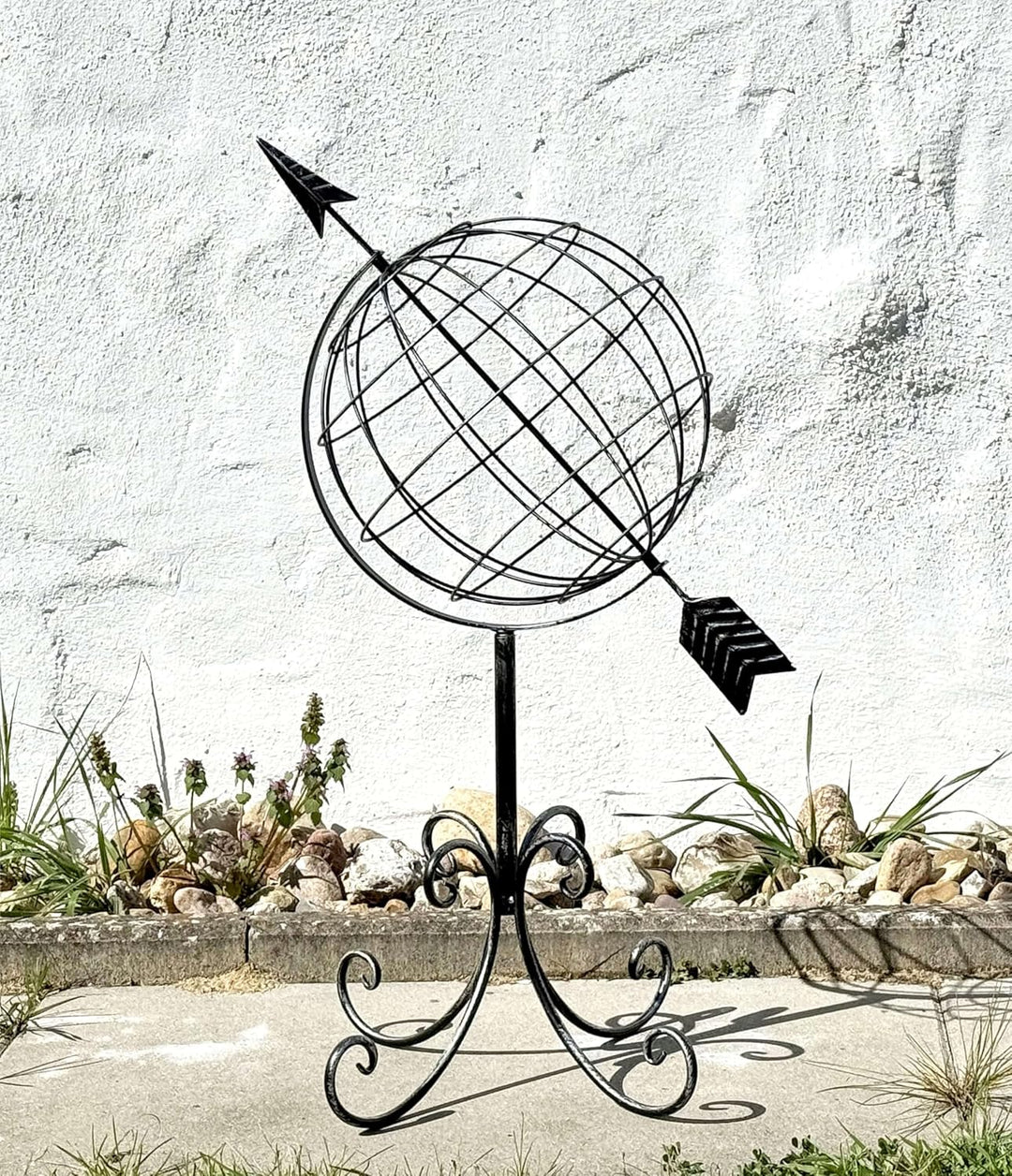 DanDiBo Sonnenuhr Garten Metall Globus 101806 Modern Stehend Sonnenuhr aus Schmiedeeisen 72 cm Garte
