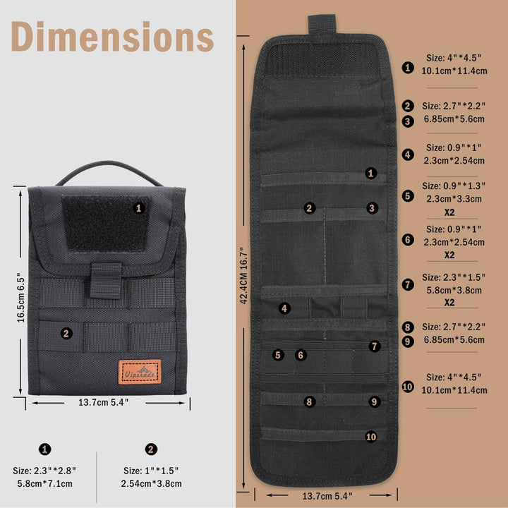 VIPERADE VE12 Taktische Falttasche, Molle Werkzeugtasche, dreifach gefaltete Werkzeugtasche, nützlic