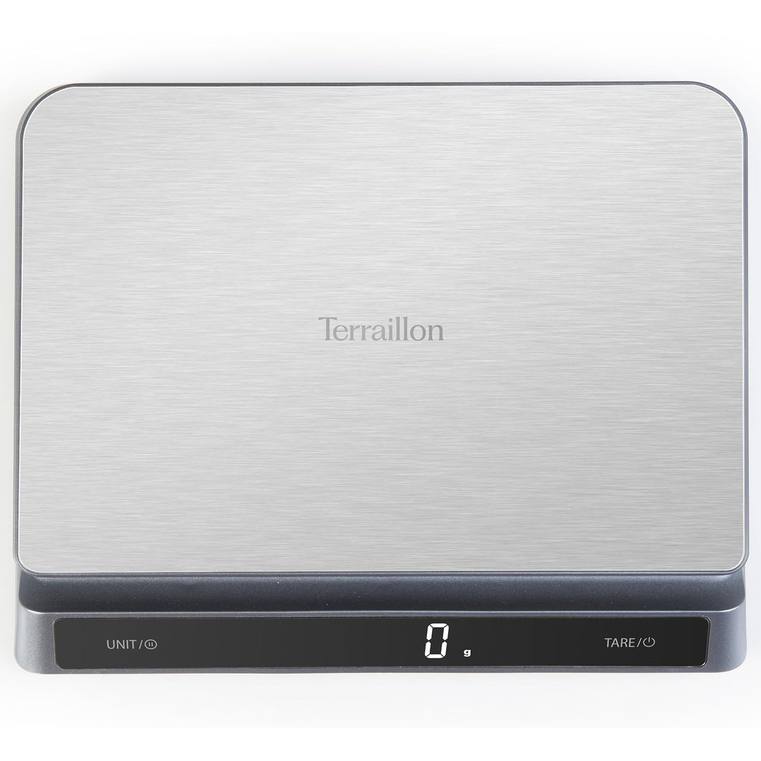 TERRAILLON - PRO USB15 – Professionelle elektronische Küchenwaage, grosse Platte aus Edelstahl, 23 x