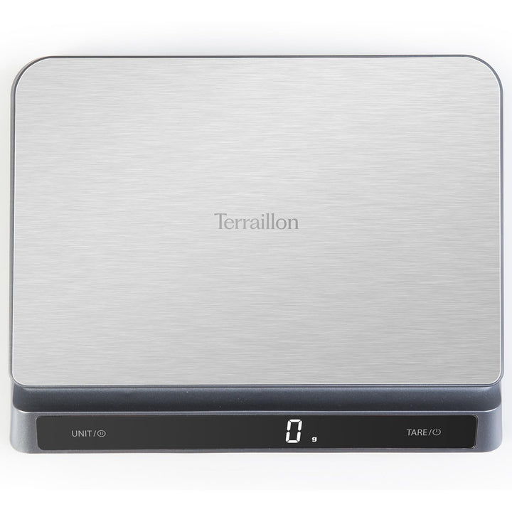 TERRAILLON - PRO USB15 – Professionelle elektronische Küchenwaage, grosse Platte aus Edelstahl, 23 x