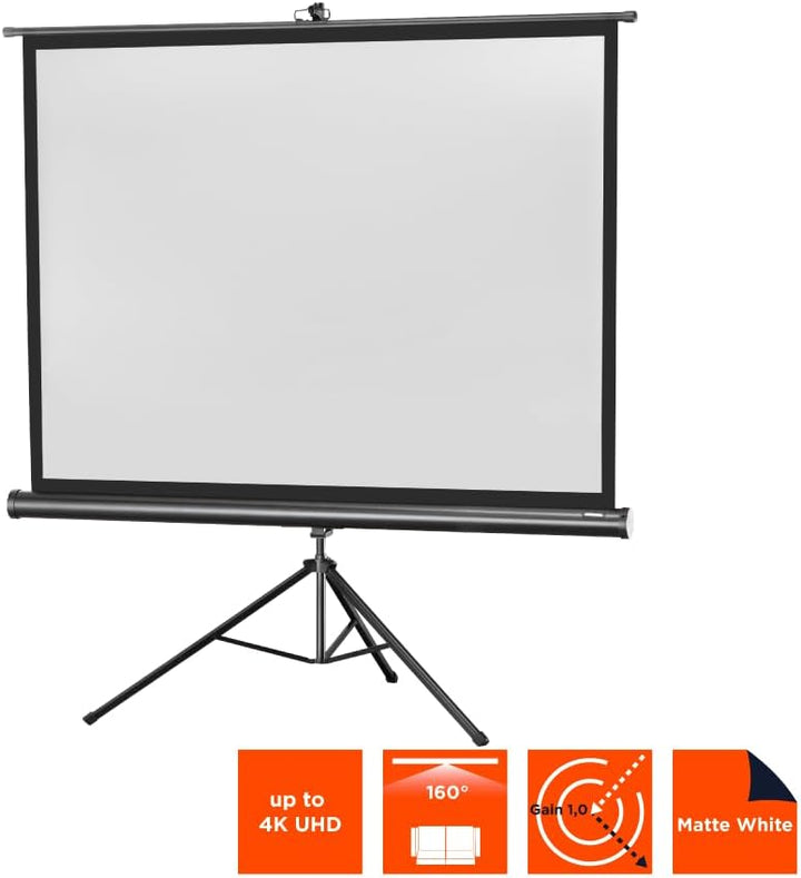 celexon tragbare Beamer-Leinwand mit vormontiertem Ständer Mobile Stativ-Leinwand mit Tragegriff Sch