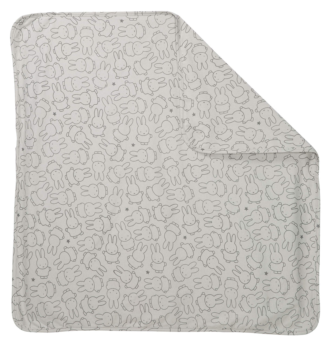 roba Babydecke miffy - 80 x 80 cm - Kinderdecke aus Baumwolle für Mädchen &Jungen mit Hasen Motiv -