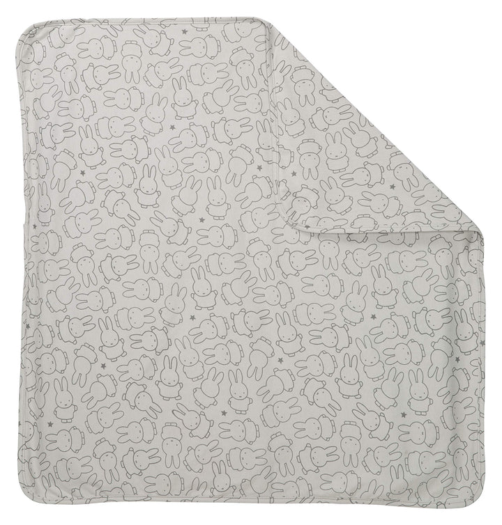 roba Babydecke miffy - 80 x 80 cm - Kinderdecke aus Baumwolle für Mädchen &Jungen mit Hasen Motiv -