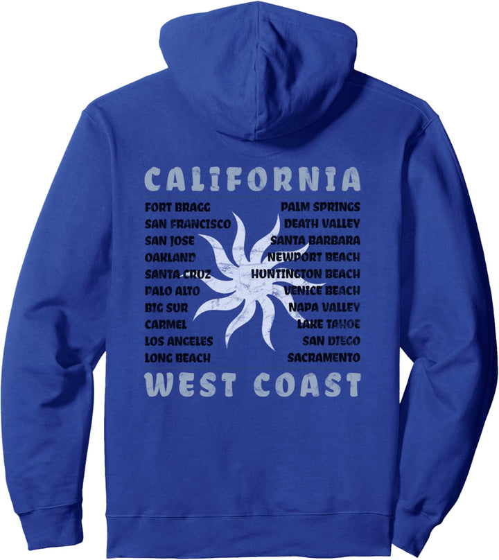 California West Coast Front Back Pullover Hoodie