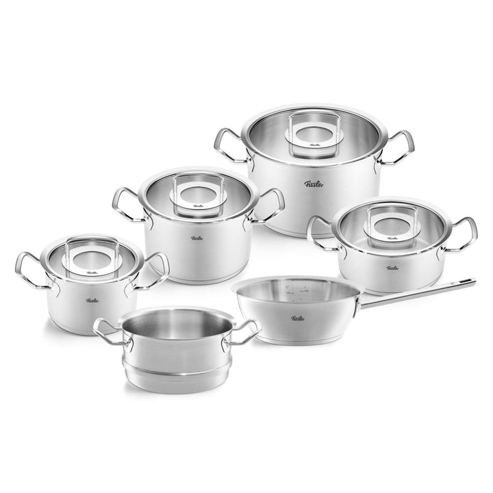 Fissler Original-Profi Collection/Edelstahl-Kochtopfset, 6-teilig, Töpfe mit Glas-Deckel (3 Kochtöpf