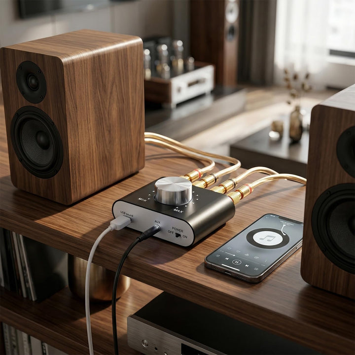QWORK® Mini Verstärker Bluetooth, Digital Power Amplifier HiFi Stereo Verstärker 50W × 2, Bluetooth